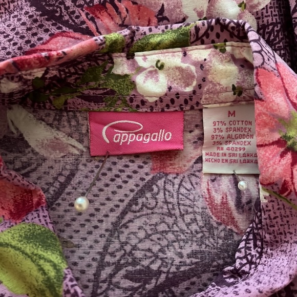 Vintage Pappagallo paisley and floral blouse size medium - Picture 3 of 3